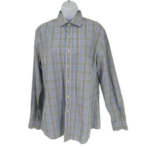 Timmy‎ Hilfiger Blue Stripe Button Down Long Sleeve Slim Fit Shirt Size34-35 - Picture 1 of 9